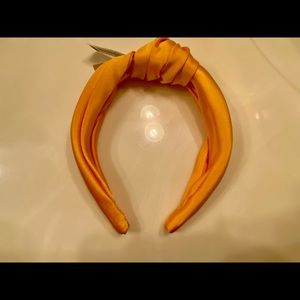 Brand New: J.Crew Mustard Satin large knot headband.